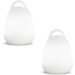LUMISKY Juego de 2 lámparas de mesa inalámbricas blanco h24cm