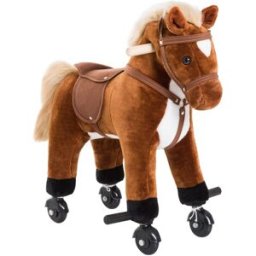 Homcom Caballito infantil 55x23x60 cm marrón