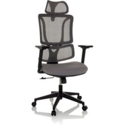 MyBuero Silla home office tela / tejido de malla gris