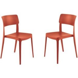 MondoViro Juego de 4 sillas de polipropileno rojo cm 50x51 81h