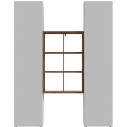 Whous Conjunto de muebles de salón de 140 cm efecto madera blanco / roble