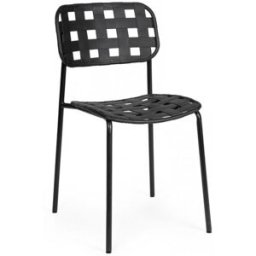 Konte.Design Conjunto de 4 sillas de polipropileno negro y estructura de acero