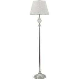 Mauro Ferretti Lámpara de pie de metal y tela en color plata y blanco (ø 40 x 158 cm)