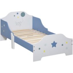 Homcom Cama infantil 143x74x59 cm azul y blanco