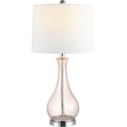 Safavieh Lampara de mesa de vidrio rosa