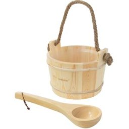 ECD Germany Accesorios para sauna set de 2 piezas de madera maciza de pino cubo 4L