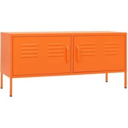 Maison Chic Mueble tv de acero naranja 105x35x50 cm