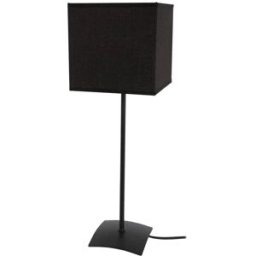 Tosel Lámpara de mesita cuadrada metal negro pantalla negro
