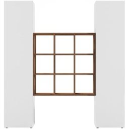 Whous Conjunto de muebles de salón de 170 cm efecto madera blanco / roble
