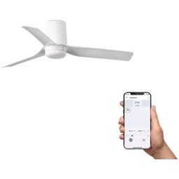 FARO BARCELONA Ventilador sin luz aluminio blanco mate 90x90x20.3 cm