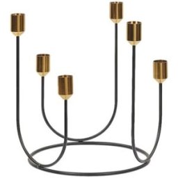 Beliani Candelero metal 25 cm negro
