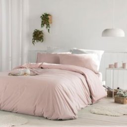 Naf Naf Funda nórdica lisa 100% algodón 260x240 cm rosa