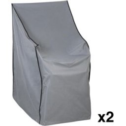NIYLO Conjunto de 2 fundas de poliéster para sillas gris 66x66x120 cm
