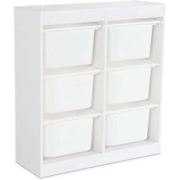sweeek Estantería infantil con 6 cubos de almacenaje, blanco