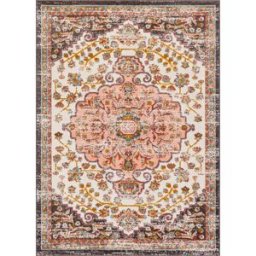 Livabliss Alfombra vintage oriental rosa/blanco 200x275