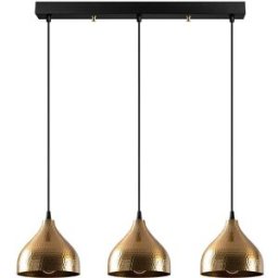 Wonderlamp Regleta colgante 3 luces oro con detalles en relieve