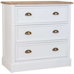 Wanderlust deco Cómoda de madera blanca 80x40x80