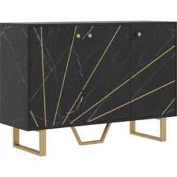 Homcom Aparador de salón 107x35x75 cm negro