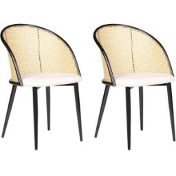 Beliani Conjunto de 2 sillas de comedor metal negro