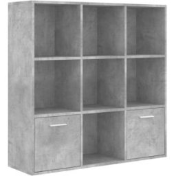 Maison Chic Estantería para libros,librería madera gris hormigón 98x30x98cm