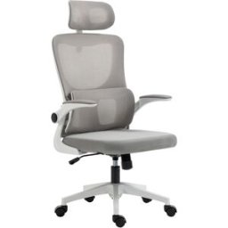 Maison Chic Silla de oficina de malla gris 60x59x122 cm