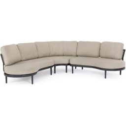 Konte.Design Conjunto de salón de jardín en esquina con cojines beige