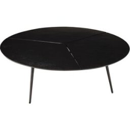 MACABANE Mesa de centro redonda de aluminio negro mate d 100 cm