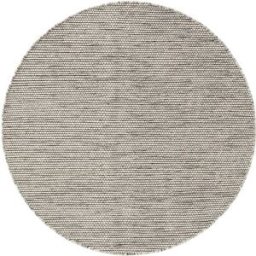 Benuta Alfombra de lana beige/negro ø 100 redondo