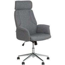 Beliani Silla de oficina giratoria gris