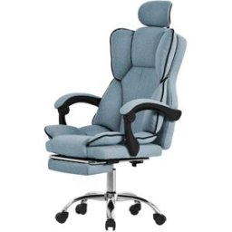 ML-Design Silla de ordenador gaming azul regulable altura respaldo alto