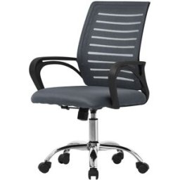 ML-Design Silla de oficina gris ergonómico de escritorio regulable y giratoria