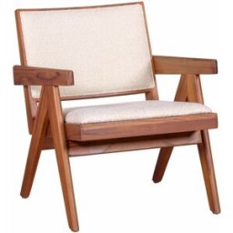 Nest dream Sillón clásico con reposabrazos en madera de teca, blanco