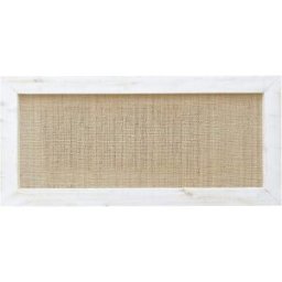 NATYAL Cabecero de rafia natural y madera maciza blanco envejecido 190x74cm