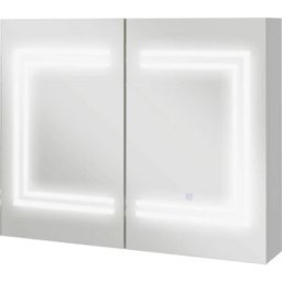 Kleankin Armario de baño 80x15x65 cm blanco brillante