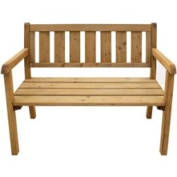 Axi Banco de jardín para 2 personas, de madera, marrón, 110 cm