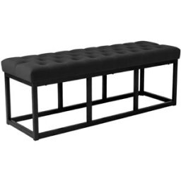 CLP Banco con patas de metal y asiento en terciopelo negro