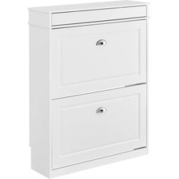 SoBuy Armario zapatero con un cajón blanco 75x24x96.5cm moderno