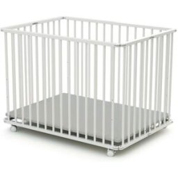 Webaby Parque infantil plegable madera blanco 70 x 100 cm