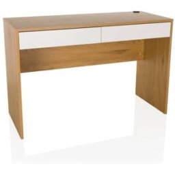 hjh LIVING Escritorio con aspecto de madera blanco/roble