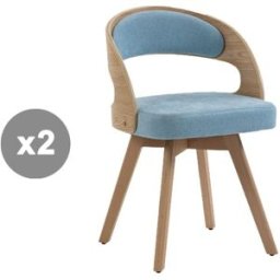 Meubles Cosy Juego de 2 sillas giratorias 360° con respaldo y asiento, azul