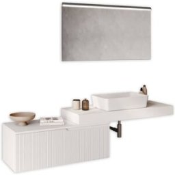 AQA DESIGN Mueble de baño 4 piezas en mdf blanco