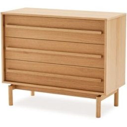 Koketto Home Cómoda de madera de diseño minimalista con 3 cajones