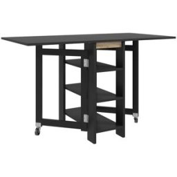 Homcom Mesa comedor plegable 120x60x75 cm negro