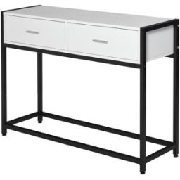 Homcom Mesa de consola 120x34x81 cm negro y blanco