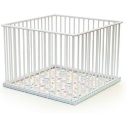 Webaby Parque infantil madera blanco 100 x 100 cm