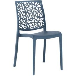 Fuori Conjunto de 6 sillas de resina para interior o exterior azul petróleo