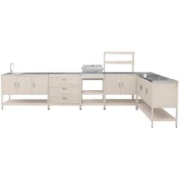 sweeek Cocina exterior 6 módulos de acero inoxidable con barbacoa de carbón,