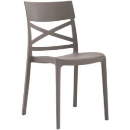 Fuori Conjunto de 4 sillas de resina para interior o exterior gris tórtola