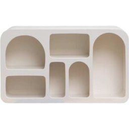 Chehoma Estantería baja con 6 nichos de madera blanca