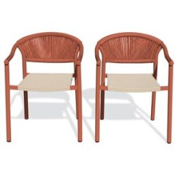 dcb garden Juego de 2 sillones de jardín - terracota